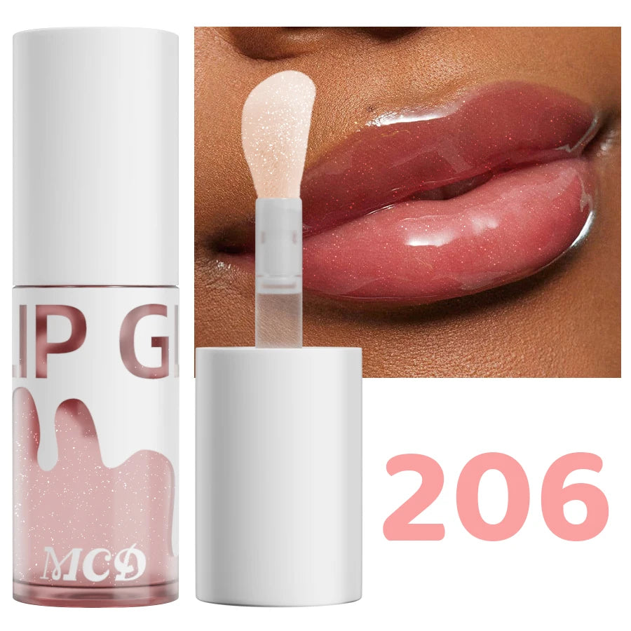 Glitter Shimmer Sexy Lip Oil Hydrating Plumping Coat Lipstick Qme 206