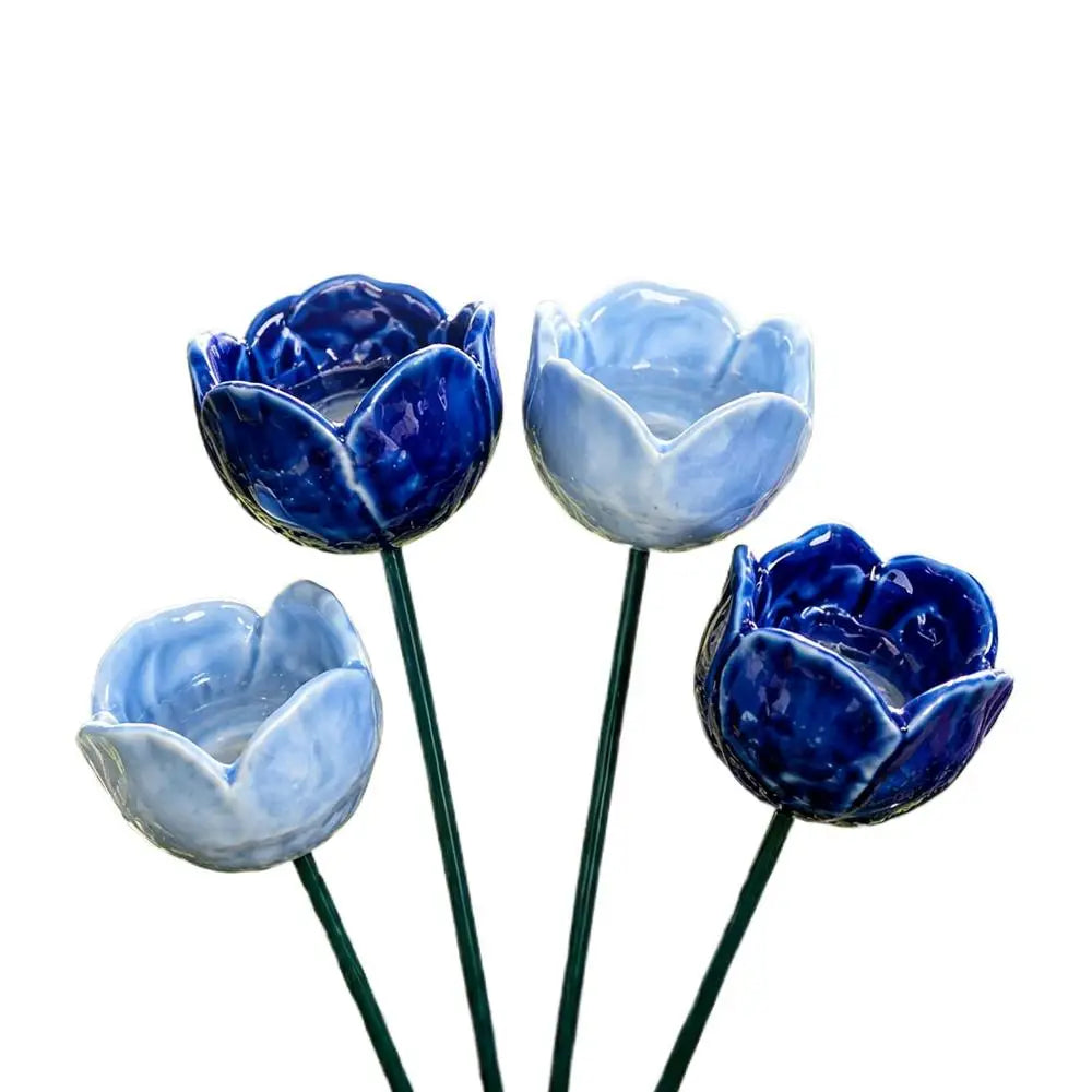 Bee Water Station Flower Garden Stake with Bee Bath Bird Water Bowl Decorative Outdoor Yard Art, Pollinator Watering Station Qme 4PCS