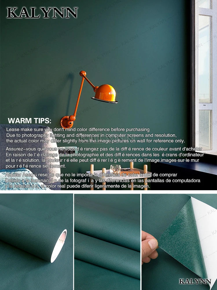 Vinyl Peel Stick Stickers PVC Self-adhesive Wallpaper Wall Furniture Qme Dark Green 200cmx55cm