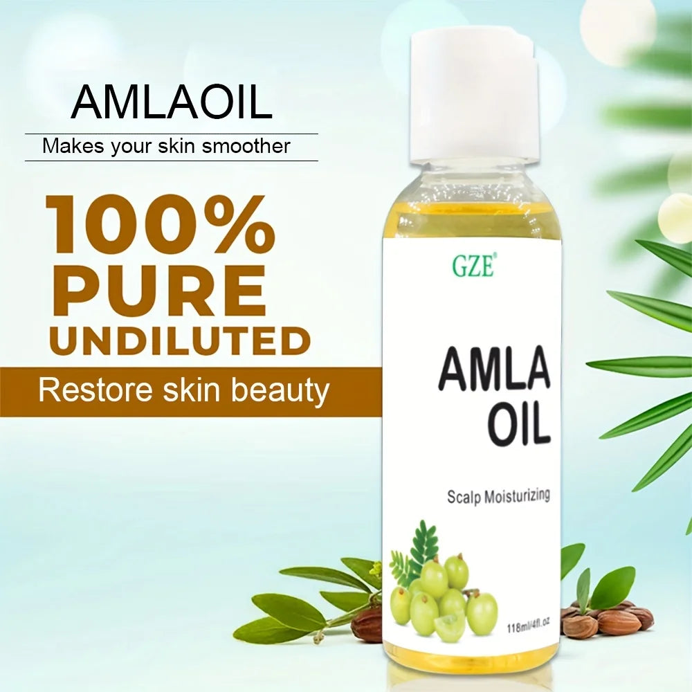 GZE Amla Hair Oil For Healthy Hair Shine and Moisturized Scalp, Indian Hair Oil for Men and Women, Bio Oil for Hair Qme