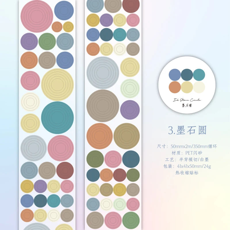 50mm*2m Cute Watercolor dots Series Washi Tape Kawaii Decorative Adhesive Scrapbook stickers Hand Made Masking Tape Stationery Qme C Hot selling item