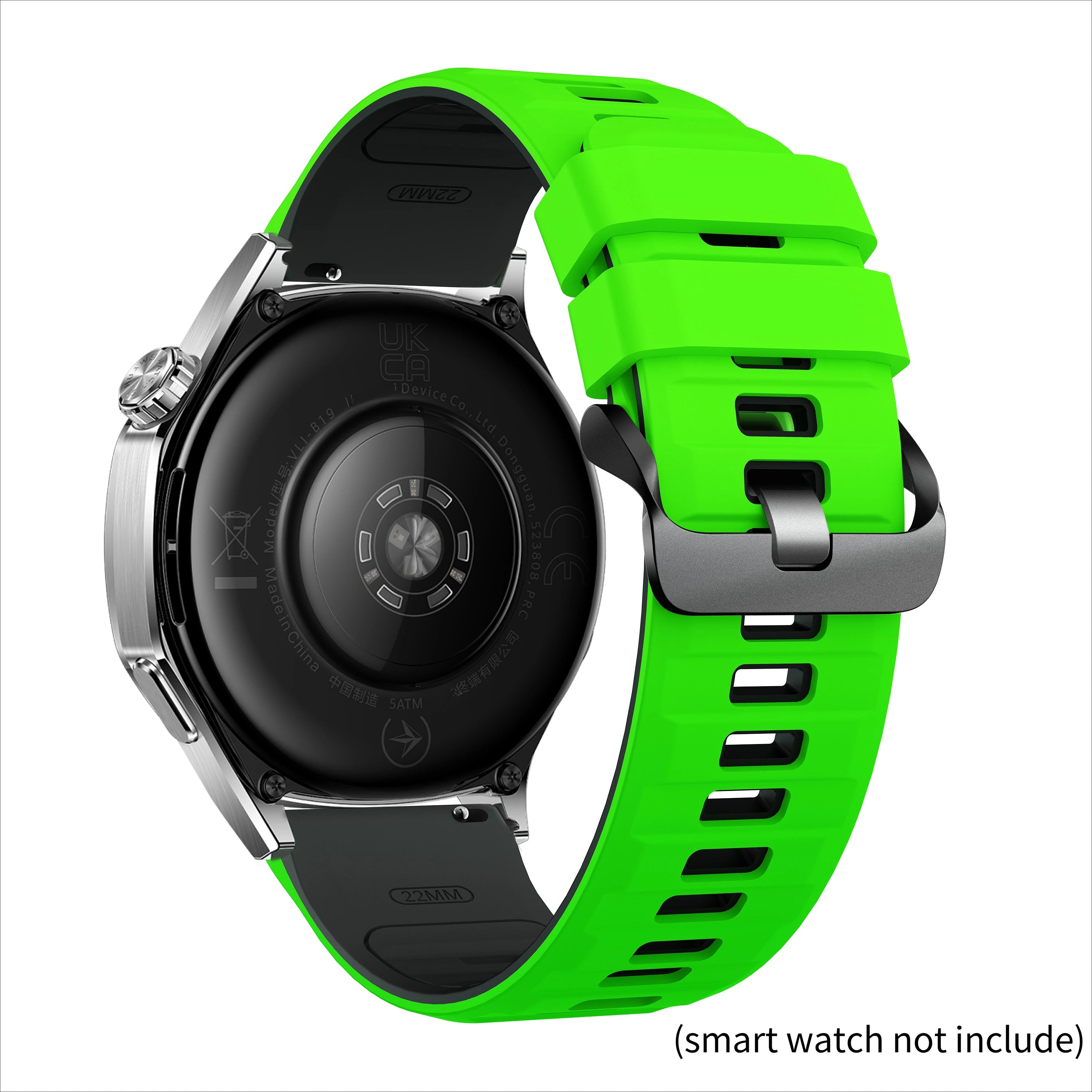 22mm Silicone Watchband For Huawei Watch GT 6 46mm Strap Bracelet For Huawei GT6 Pro Band Sports Replacement Wristband Qme Green Black 22mm Universal