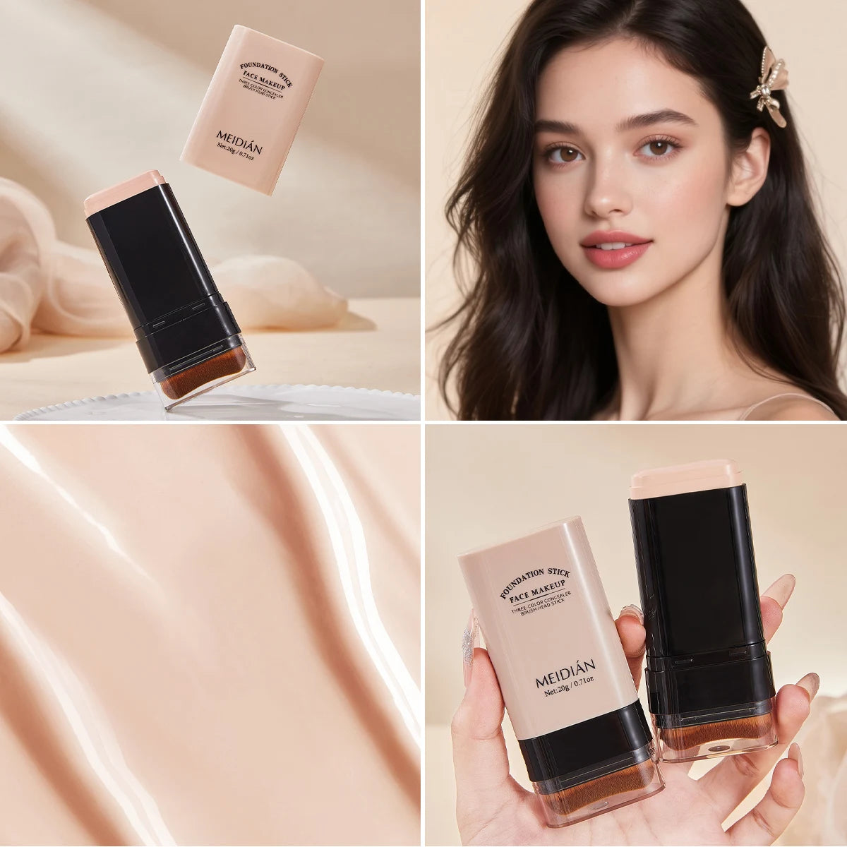 Foundation Make-up Stick Light Thin Moisturizing Delicate Qme