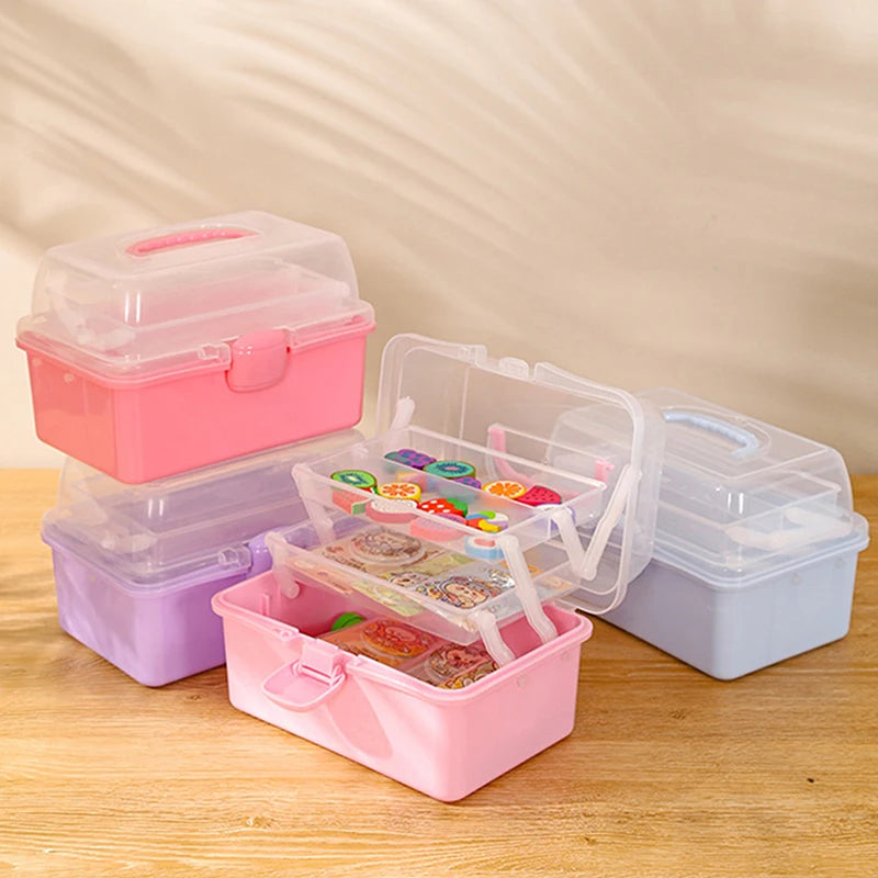 Children's Hair Accessories Storage Box Head Rope Hairpin Card Pen Sundries Stationery Box Cute Girl Jewelry Box Qme