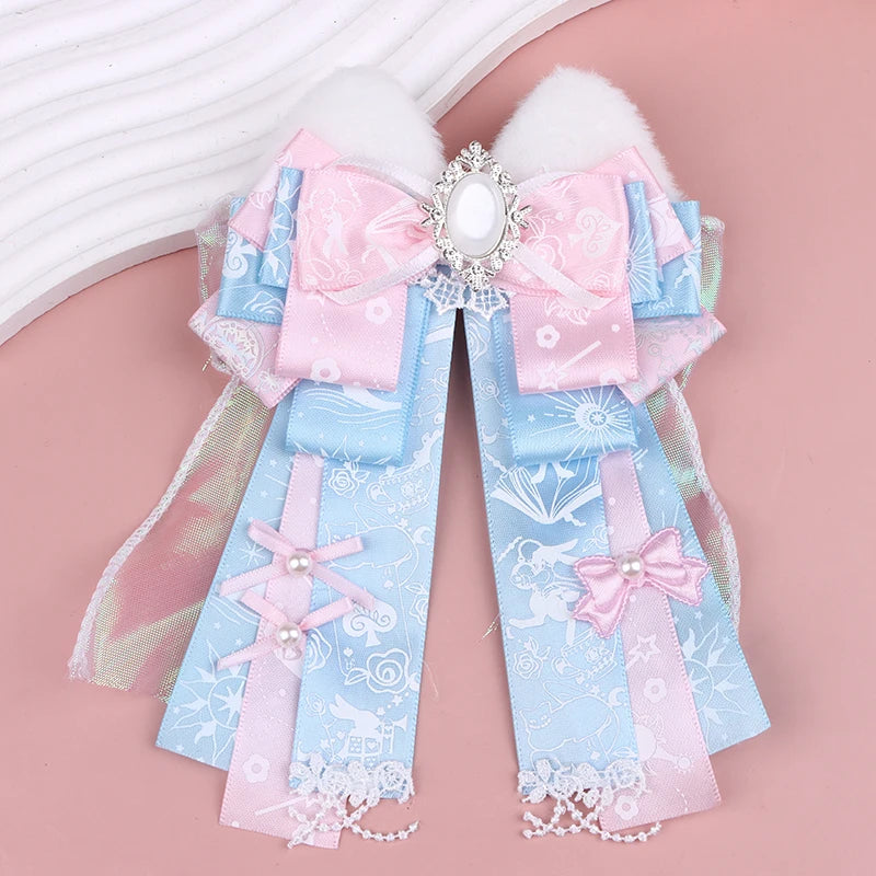 Ladies Lolita Bow Tie Butterfly Bow Versatile Ribbon Brooches Pins Shirts Skirts Accessories Handmade Jewelry Gifts Qme 02