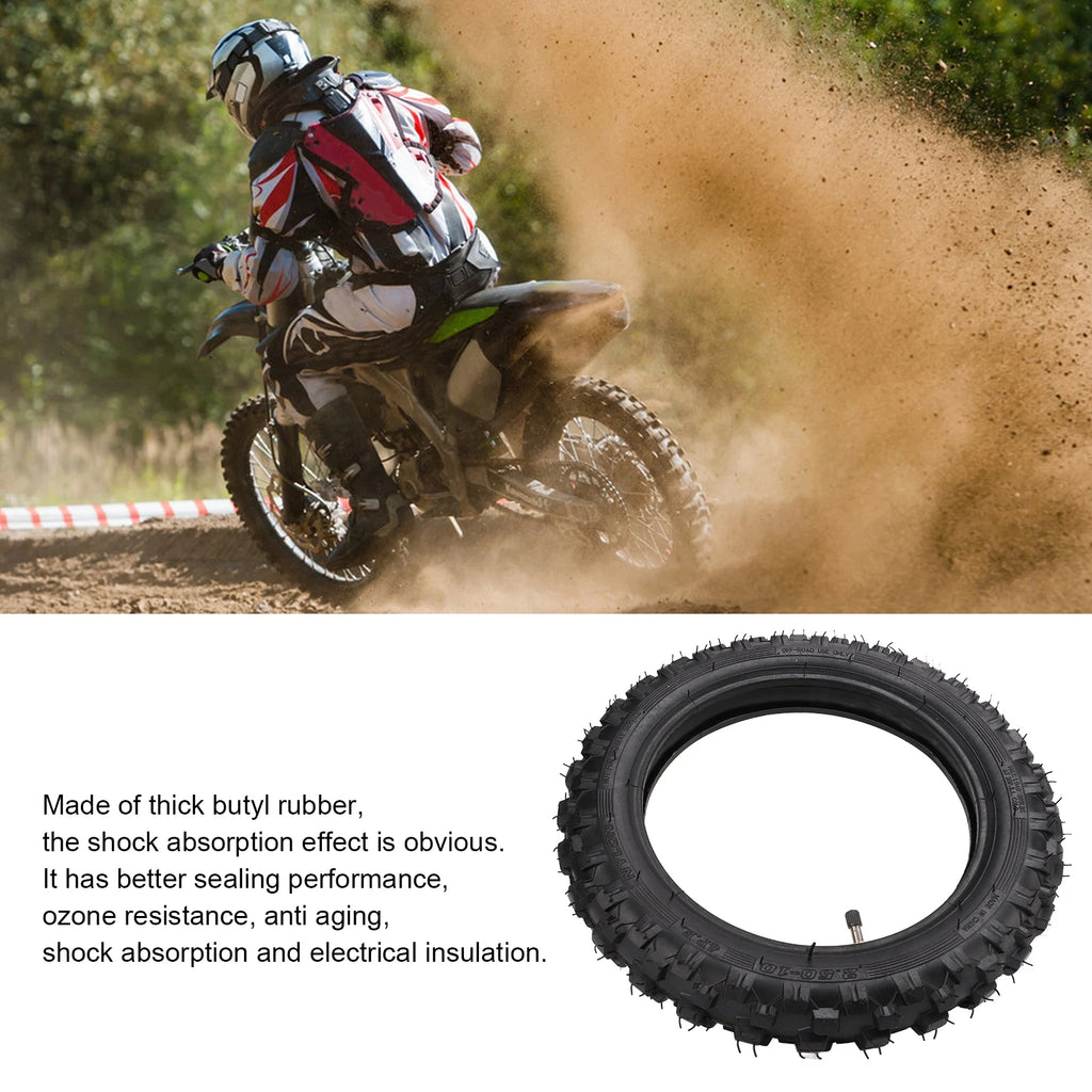 Tire and Inner Tube Replacement 2.50‑10 Inch Tire and Inner Tube for DIY Modification Replacement for CRF50 Dirt Bike Qme