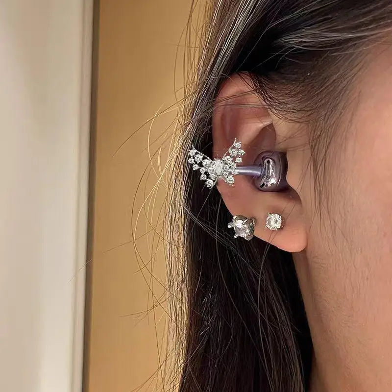 Rhinestone Butterfly Earbud Accessory Premium Shiny Zircon Design Qme