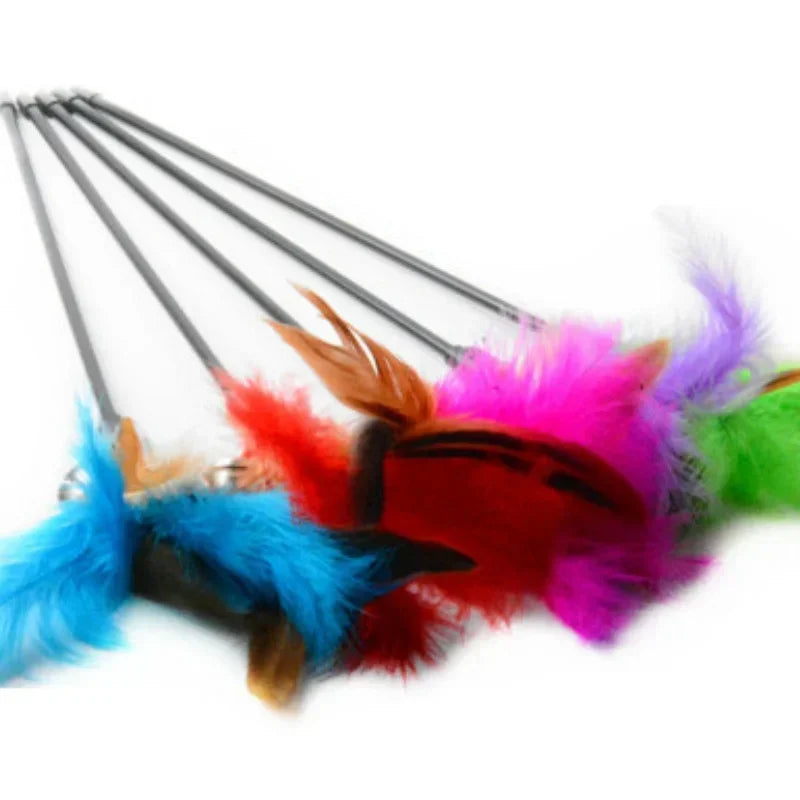2 Pcs Cat Toy Bell Feather Funny Cat Rod Toy Cat Toys Interactive Cat Accessories Pet Cat Supplies Qme