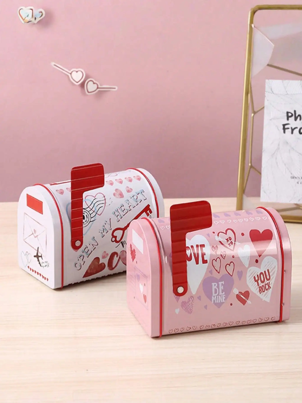 Heart-shaped Metal Storage Box Sweet Valentine Present Wedding Qme