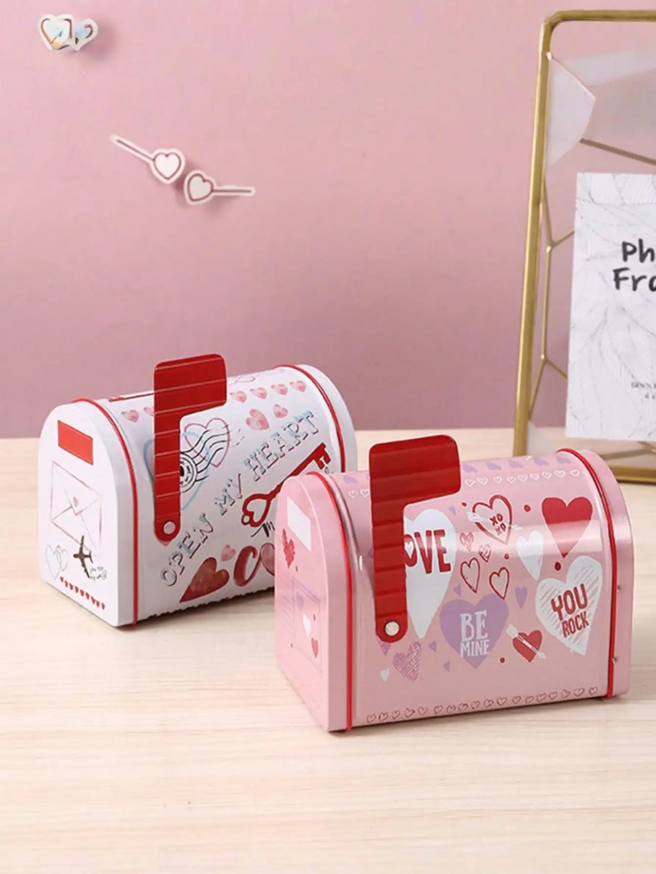Heart-shaped Metal Storage Box Sweet Valentine Present Wedding Qme