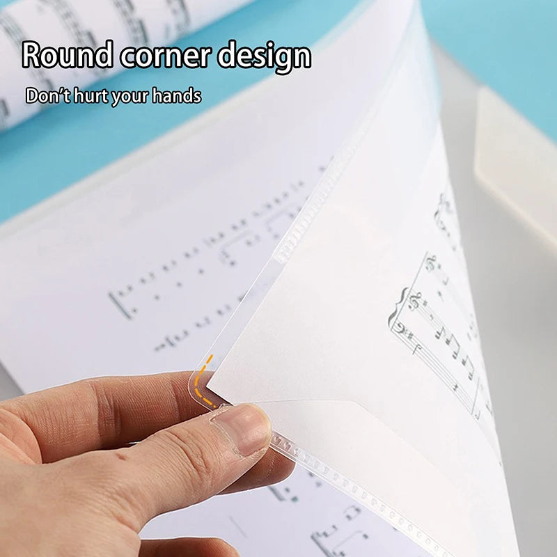 Flexible 20 Pages Piano Music Score Folder A4 Book Clip Sheet Note Qme