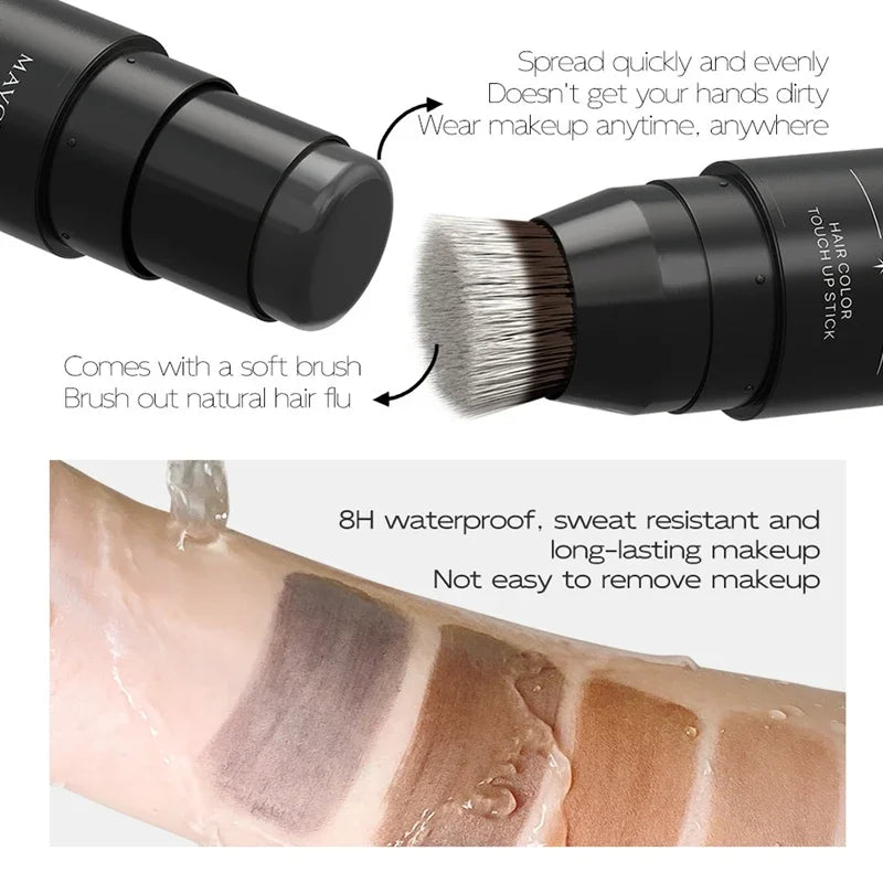 2 In 1 Root Cover Up Stick Waterproof Easy Application Head Root Concealer Long Lasting Sweatproof Temporary Hair Dye Stick Qme