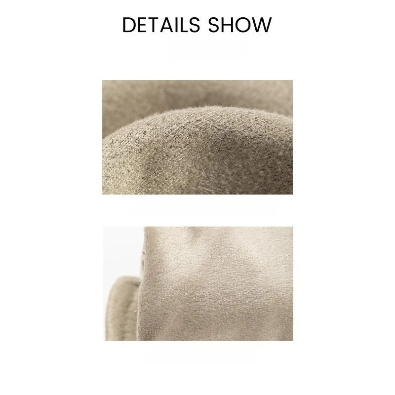 Women's Suede Cold-proof Warm Gloves Velvet Thickened Windproof Bow Qme