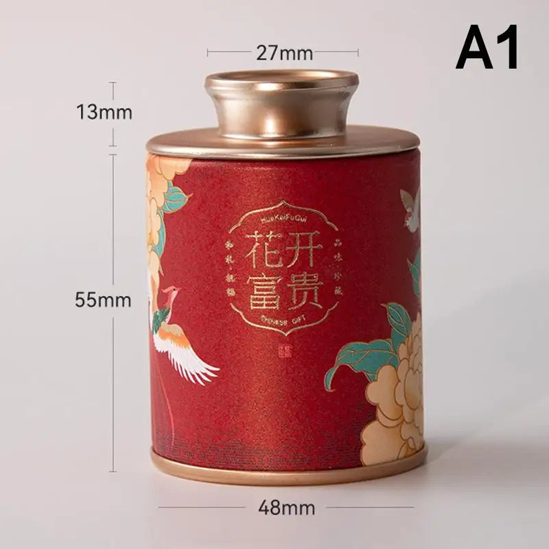 Portable Home Exquisite Small Tea Paper Packaging Cans Mini Empty Tin Qme A1