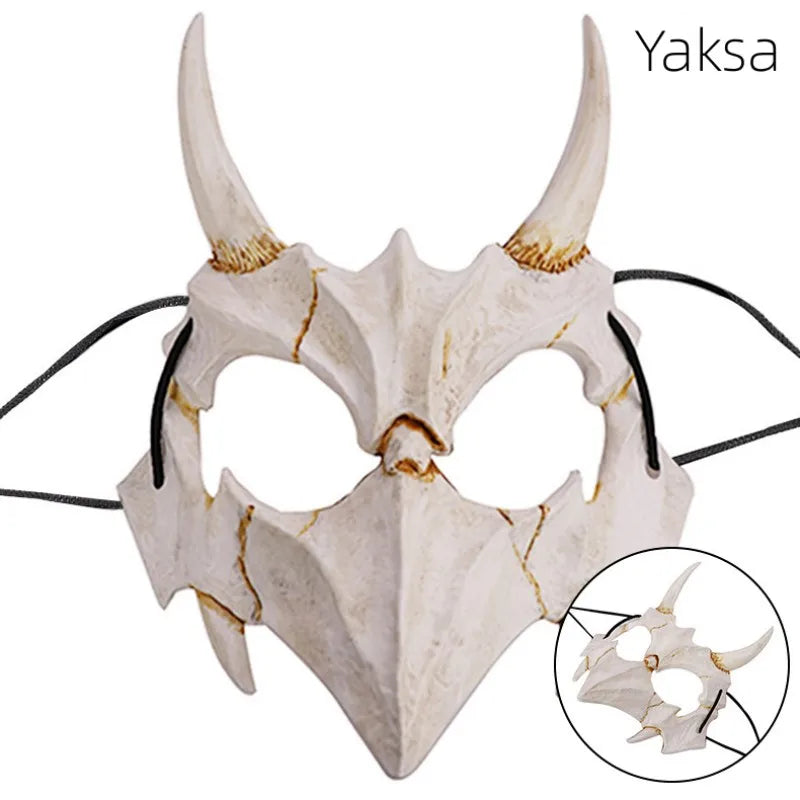 Japanese Animal Skeleton Plastic Mask Cosplay Dragon God Heavenly Hound Yaksa Unisex Stage DropShip Halloween Masquerade Party Qme D