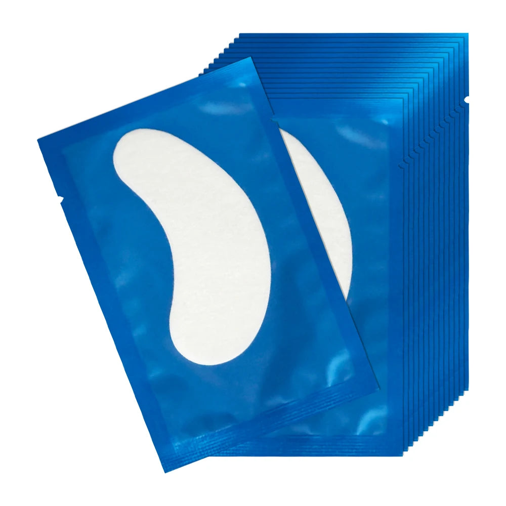 100pairs Paper Patches Eyelash Under Eye Pads Lash Extension Tips Qme Blue 100Pairs