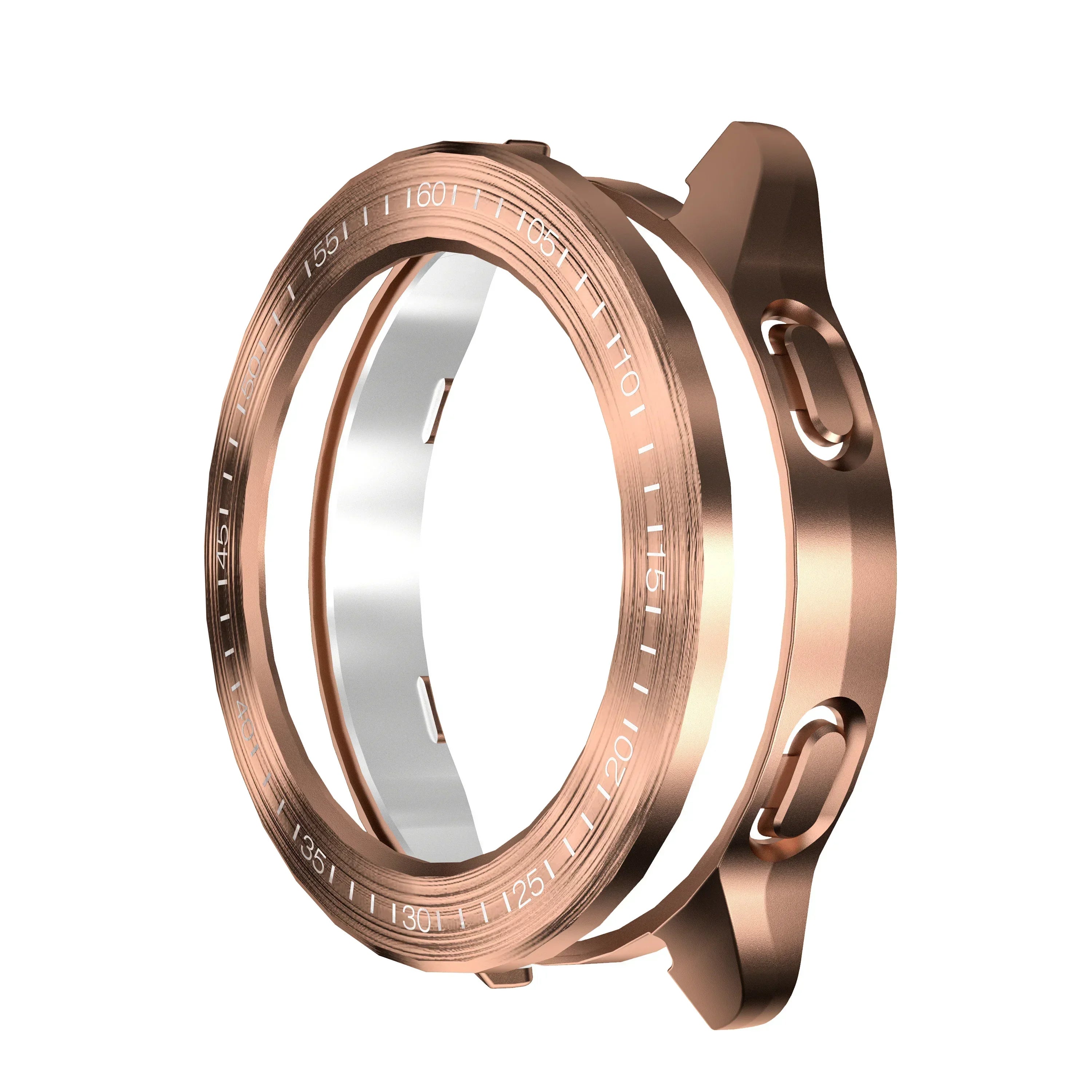 Cover for Xiaomi Mi Watch S3 Case Accessories PC Protector Shell for Mi Watch S3 Electroplated Wire Drawing Hollow Case+bezel Qme RoseGold-Scale For Xiaomi Watch S3