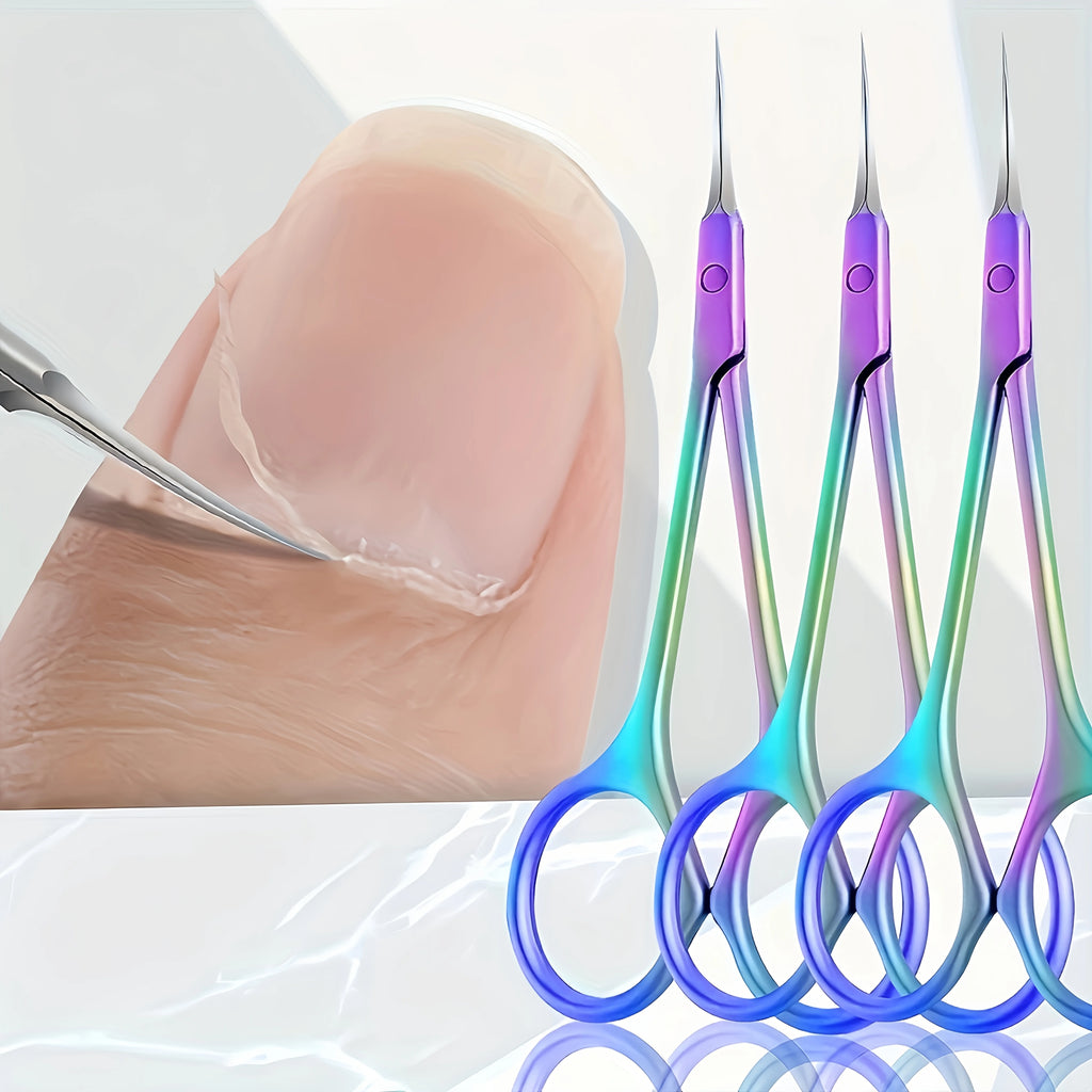 Stainless Steel Cuticle Scissors Precision Curved Tip Nail Trimmer Qme