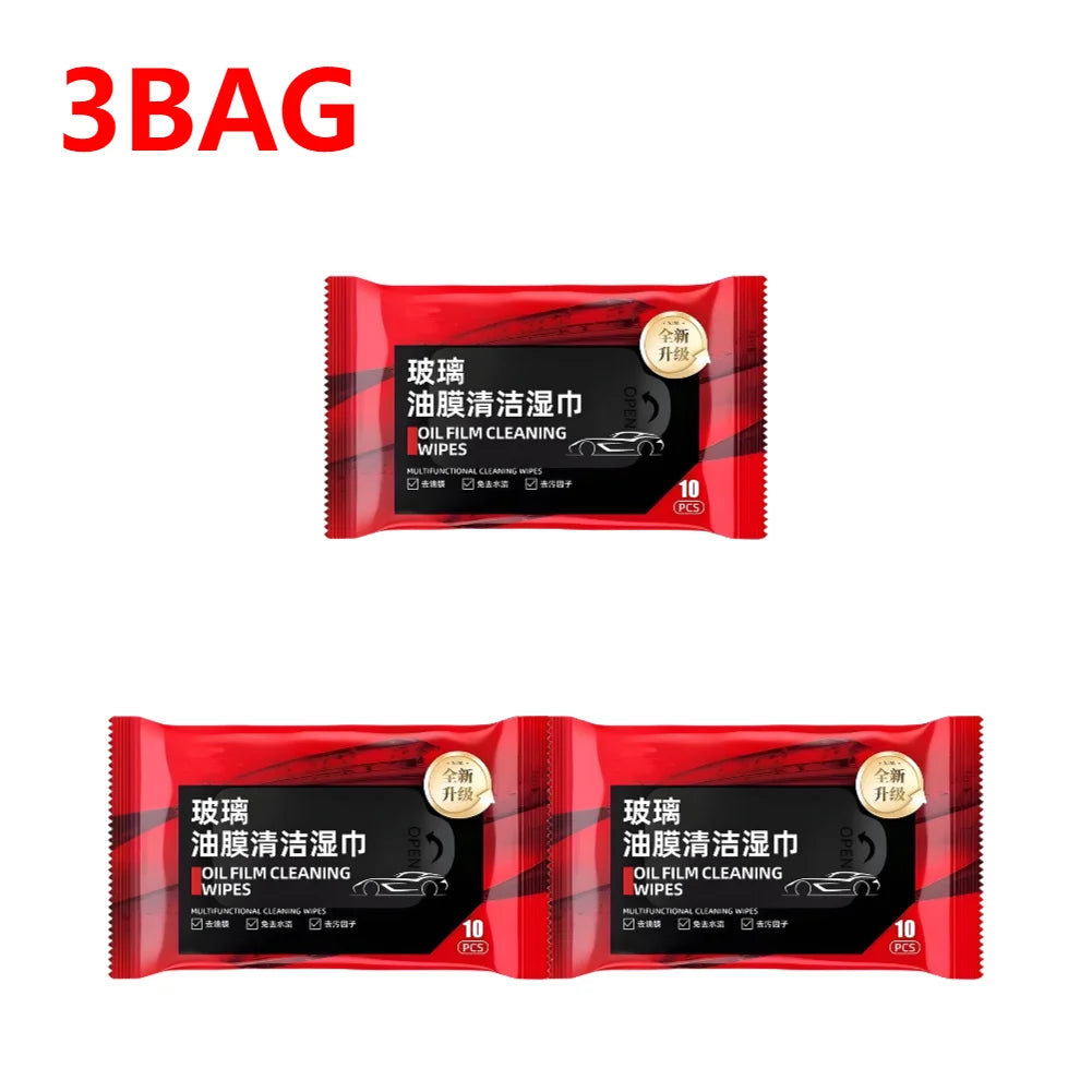 Car Oil Film Removing Wipes Anti-rain Oil Stain Cleaner Wipes Glasses Glass Anti-fog Wet Towel Front Windshield Cleaning Wipes Qme 3BAG