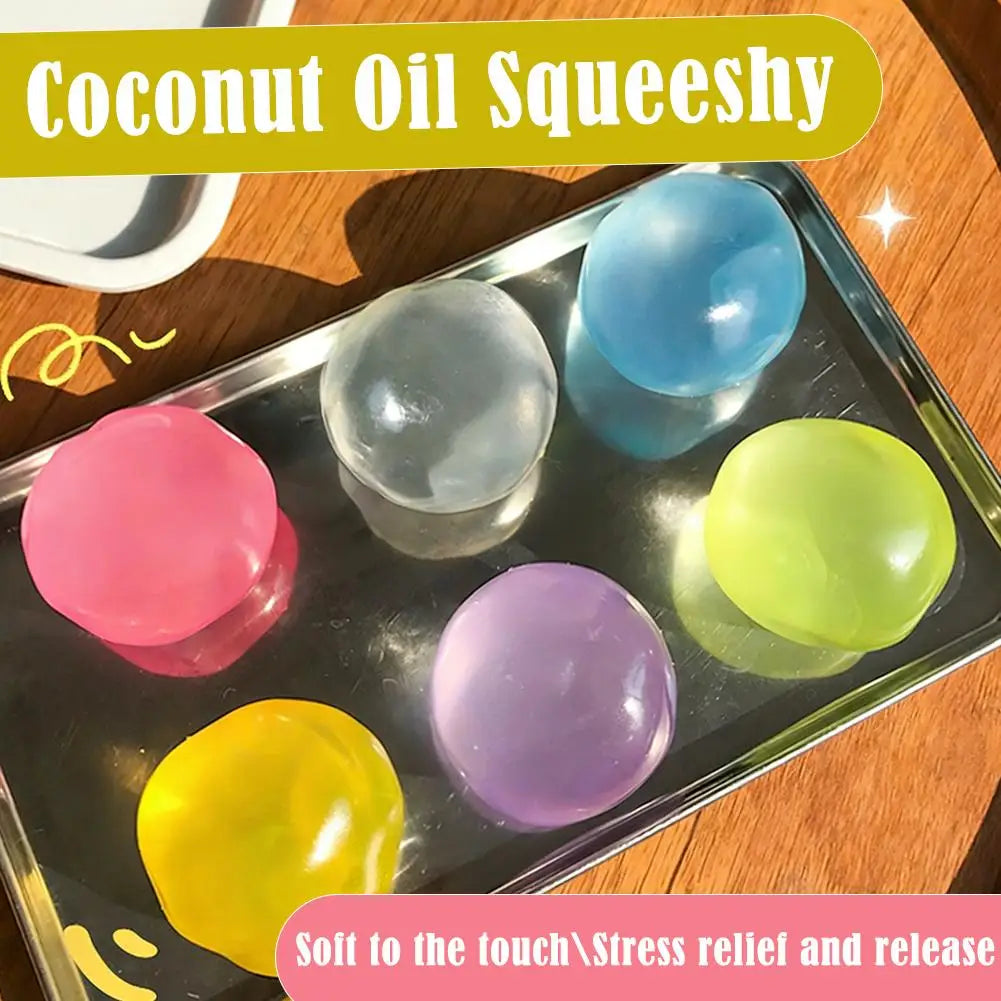 Squishy Moldable Crystal Ball Squeeze Toy Transparent Decompression Qme