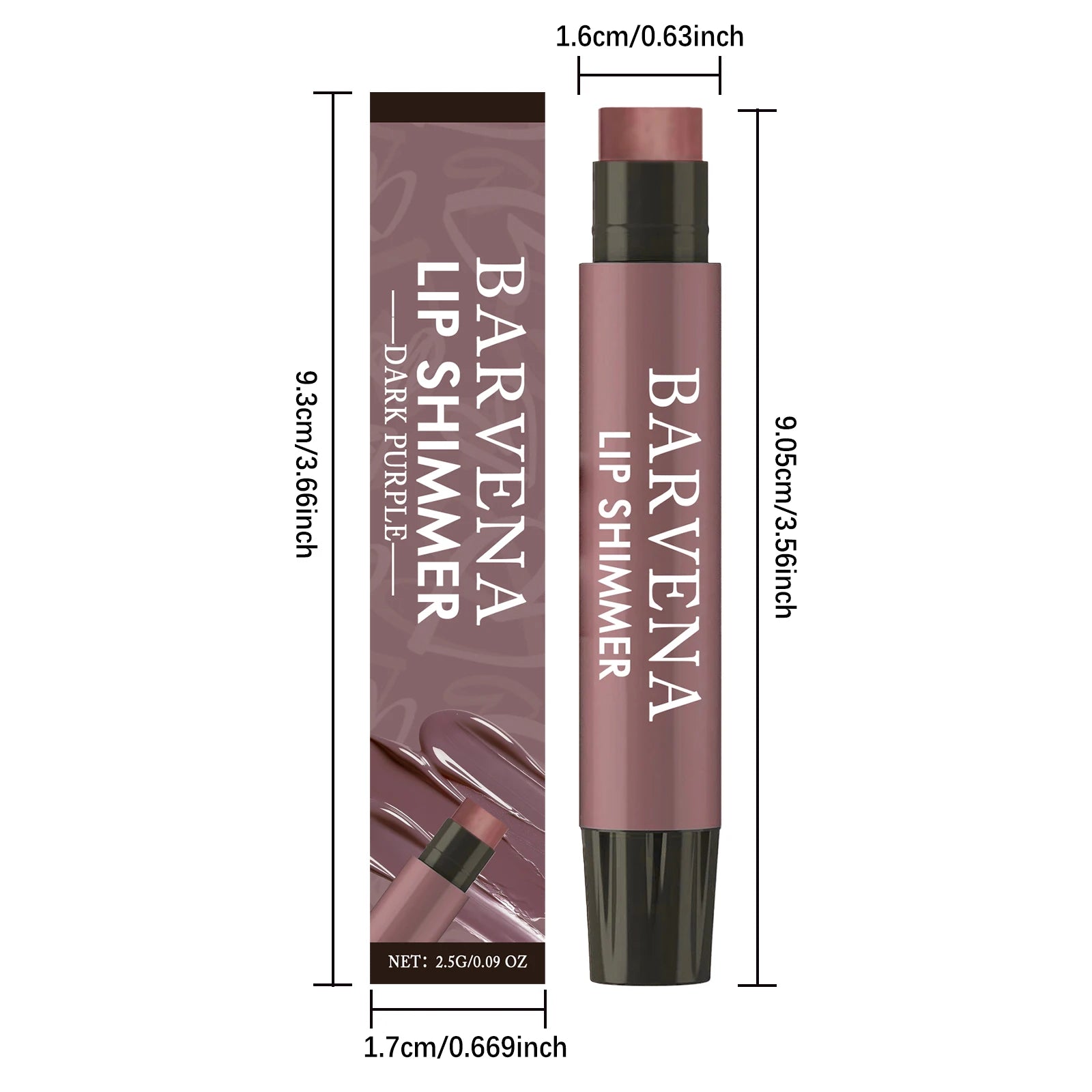 Lip Shimmer Dark Purple Tinted Lip Balm Stick Long Lasting Hydration with Natural Glowy Finish Moisturizing & Nourishing Makeup Qme