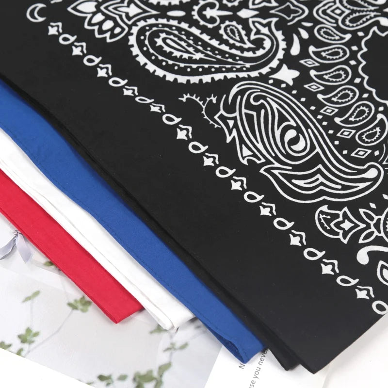 70 Unisex Women 100 Cotton Black Hip-hop Paisley Large Bandana Scarf Qme