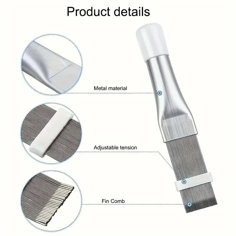 1Pc Stainless Steel Fin Comb Brush Straightener Cleaner Evaporator For Air Conditioner Blade Cooling Effective Cleaning Tool Qme