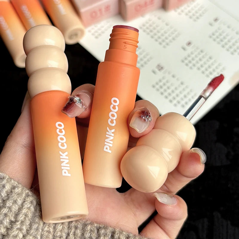 PINK COCO Sunset Galaxy Lip Glaze Matte Velvet Mud Low-saturation Qme