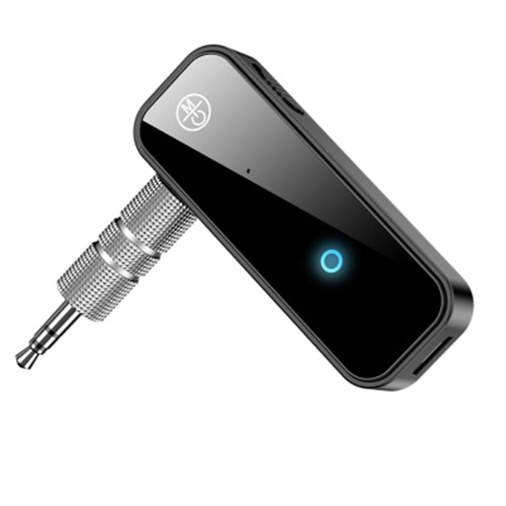Bluetooth-Compatible 5.0 Transmitter Receiver 3.5mm Audio Aux Adapter Wireless Receiver for Handsfree Call for Car Audio Music Qme