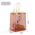 Reusable Mesh Fabric Summer Eye Printing Dacron Casual Handbag Shopping Shoulder Bag Qme Red
