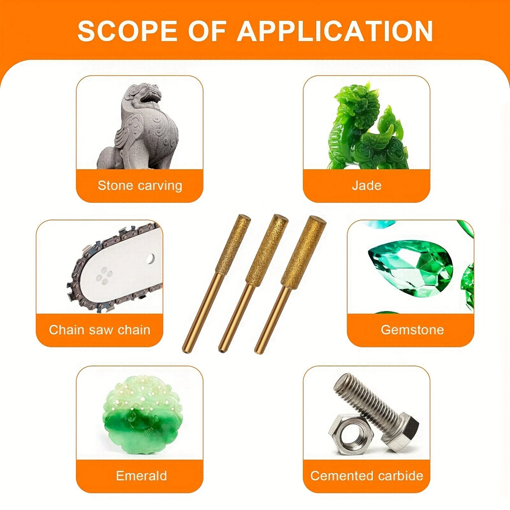18pcs Chainsaw Chain Grinding Head Grinding Chain Machine Handheld Chainsaw Logging Saw Chain Grinding Tool Electric File Head Qme