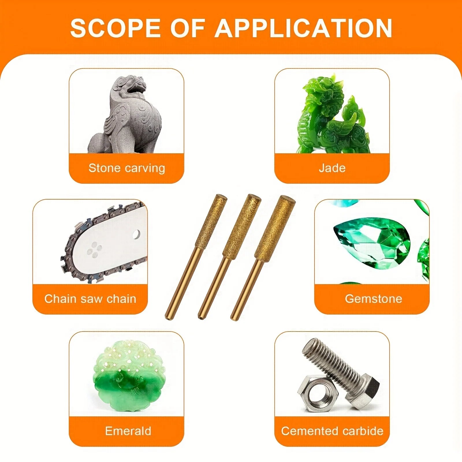18pcs Chainsaw Chain Grinding Head Grinding Chain Machine Handheld Chainsaw Logging Saw Chain Grinding Tool Electric File Head Qme