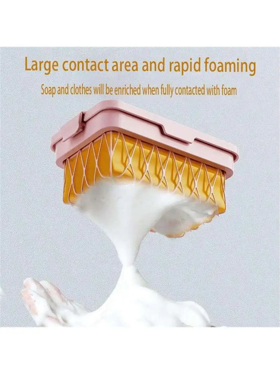 Multifunctional Mesh Foaming Soap Box Quick Storage No Need Rub Foam Qme