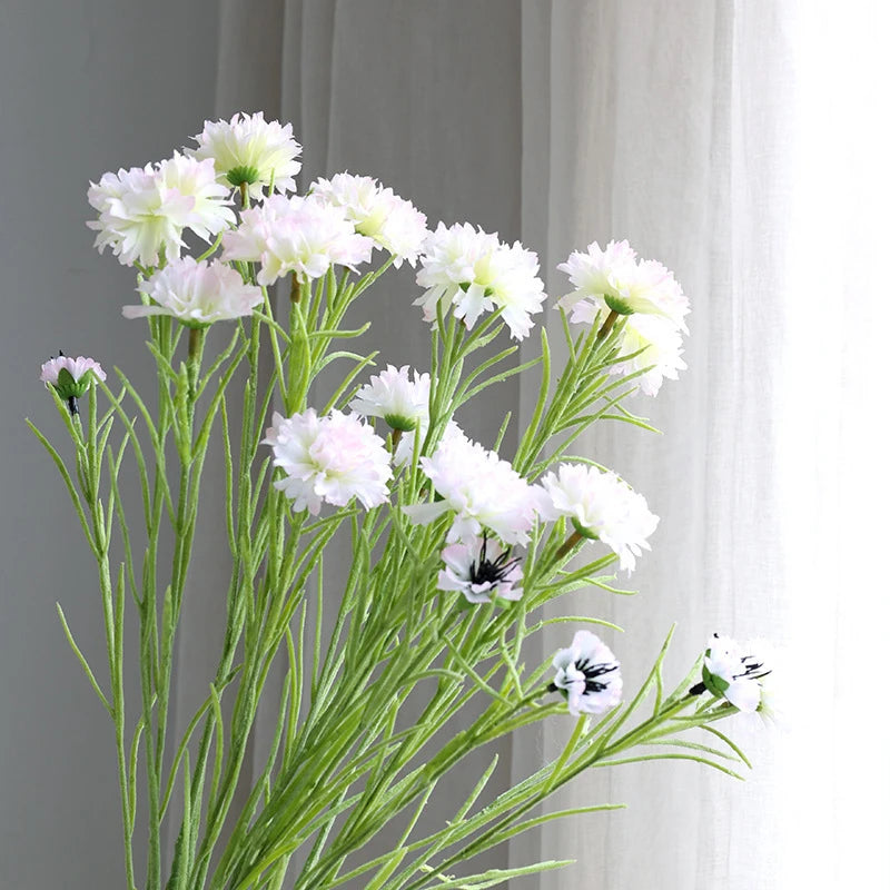 3 Forks/Bouquet Artificial Flower Silk Cornflower Fake Flowers Artificial Plant Decorative Flowers Home Decor Wedding Decor Qme