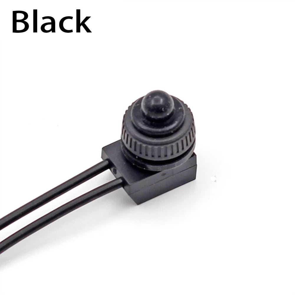 1 PC 12V Waterproof Latching Push Button On-Off Switch With Leads Wire Plant Lamp Agricultural Irrigation Cultivation Switch Qme Black