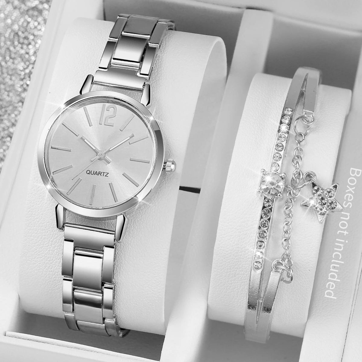 2PCS/Set Ladies' small dial casual versatile quartz watch for middle and high school students Qme