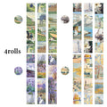 4 Rolls Impression Gallery Classic Art Washi Tape, World Famous Paintings, Vintage Journal Scrapbooking Material Qme A