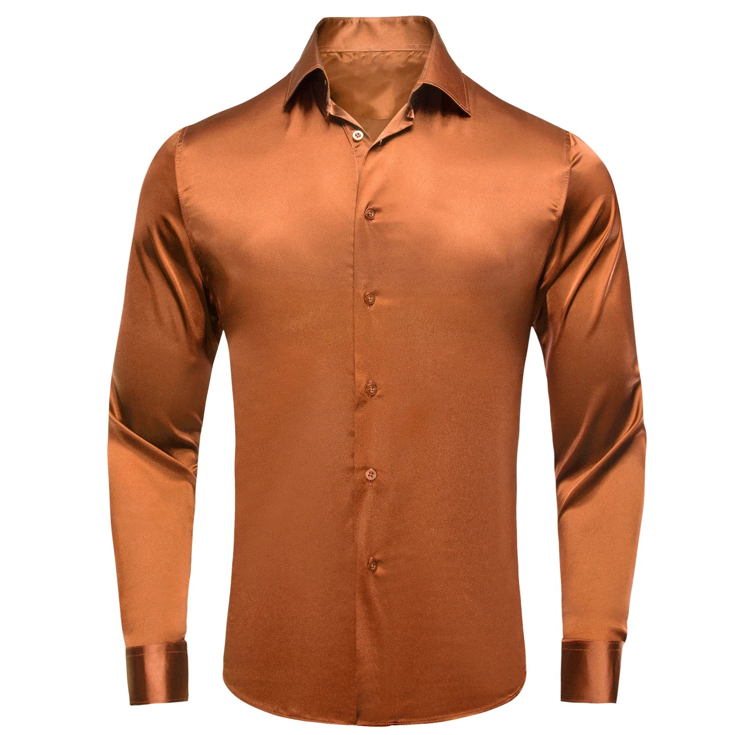 Hi-tie Luxury Plain Silk Mens Dress Shirts Long Sleeve Pure Purple Qme CY-1640 S