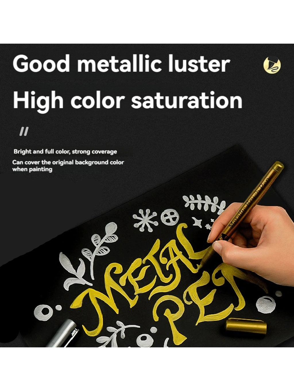Metallic Paint Marker Pens, Brush Tips, Waterproof, Permanent Art Marker For Manga Crafts Scrapbooking Stationery Supplies Qme