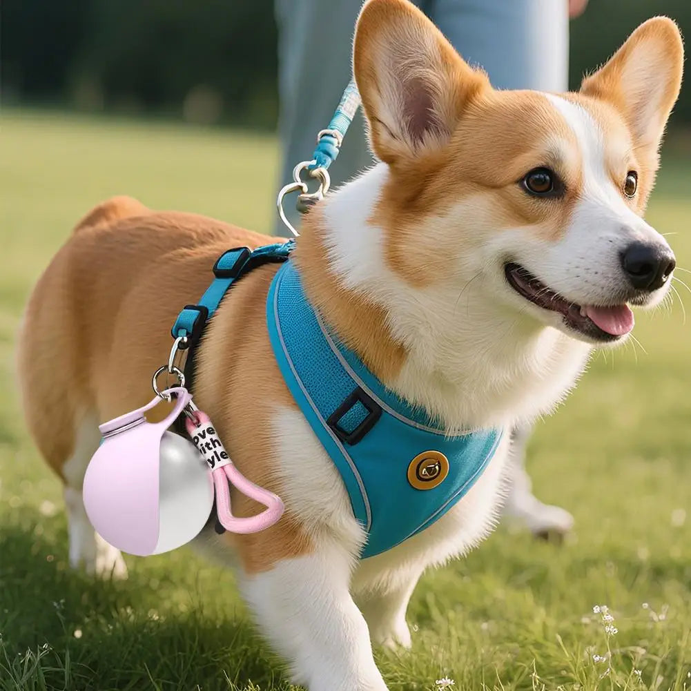Foldable Water Kettle Round Cup Spherical Pet Bottle Dogs Cats Qme