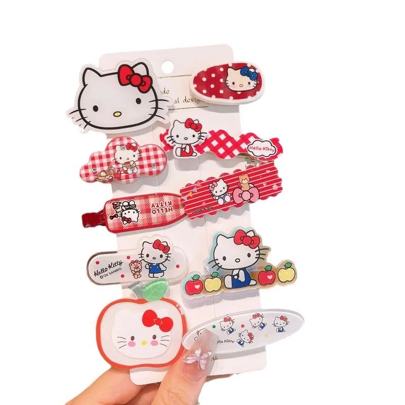 Hello Kitty Cartoon Hair Clip Cute Hair Accessory New Style Forehead Bangs Clip for Students Qme