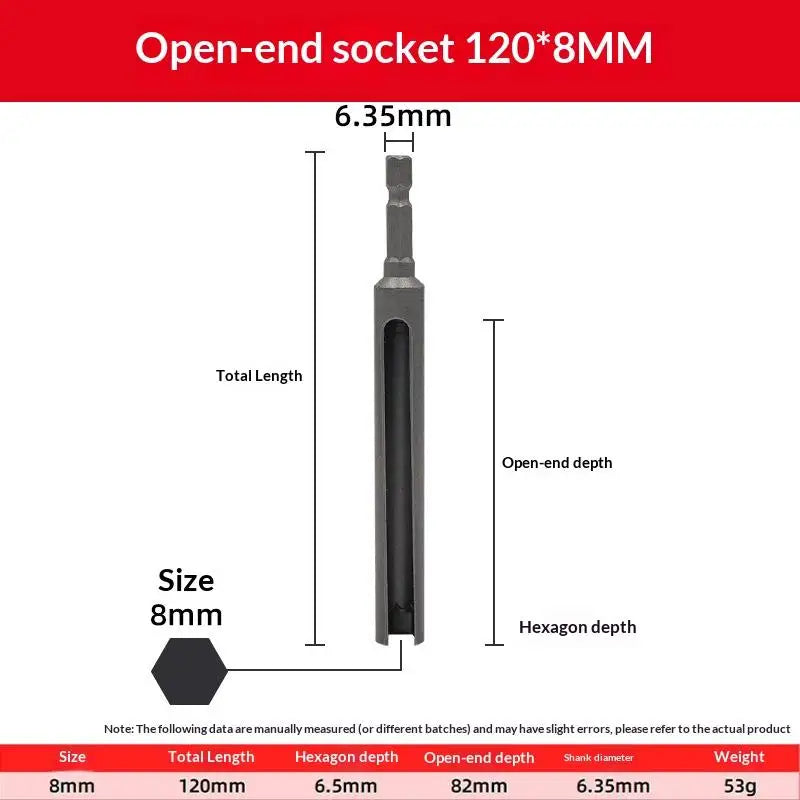 8- Extended Opening Sleeve Electric Screwdriver Socket Head Hexagon Qme 8x120