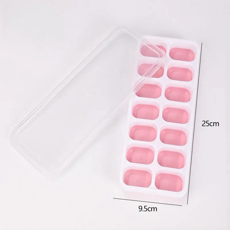 Silicone Square 14 Cube Easy Release Molds Tray Mold Lid Kitchen Bar Qme A4