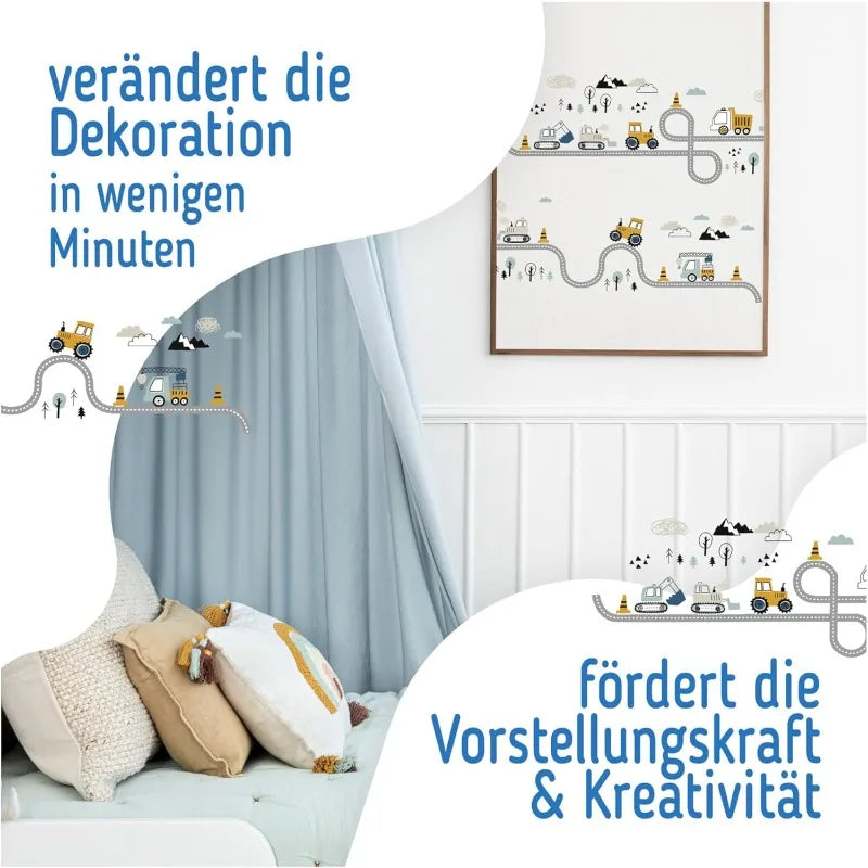 Tractor Road Wall Sticker Room Removable PVC Decal Decor Peel Stick Qme