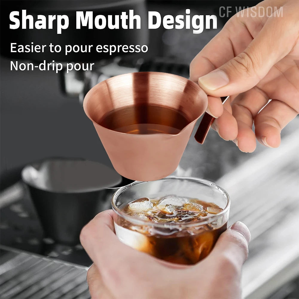 CFWISDOM Espresso Cup Stainless Steel Accessories Metal Measuring Qme