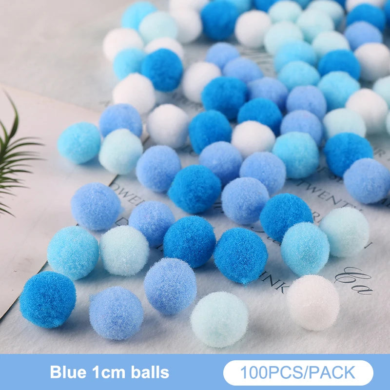 Lot Macaron Pompom Fluffy Ball Coloful Plush Handmade Craft Hairband Qme A7