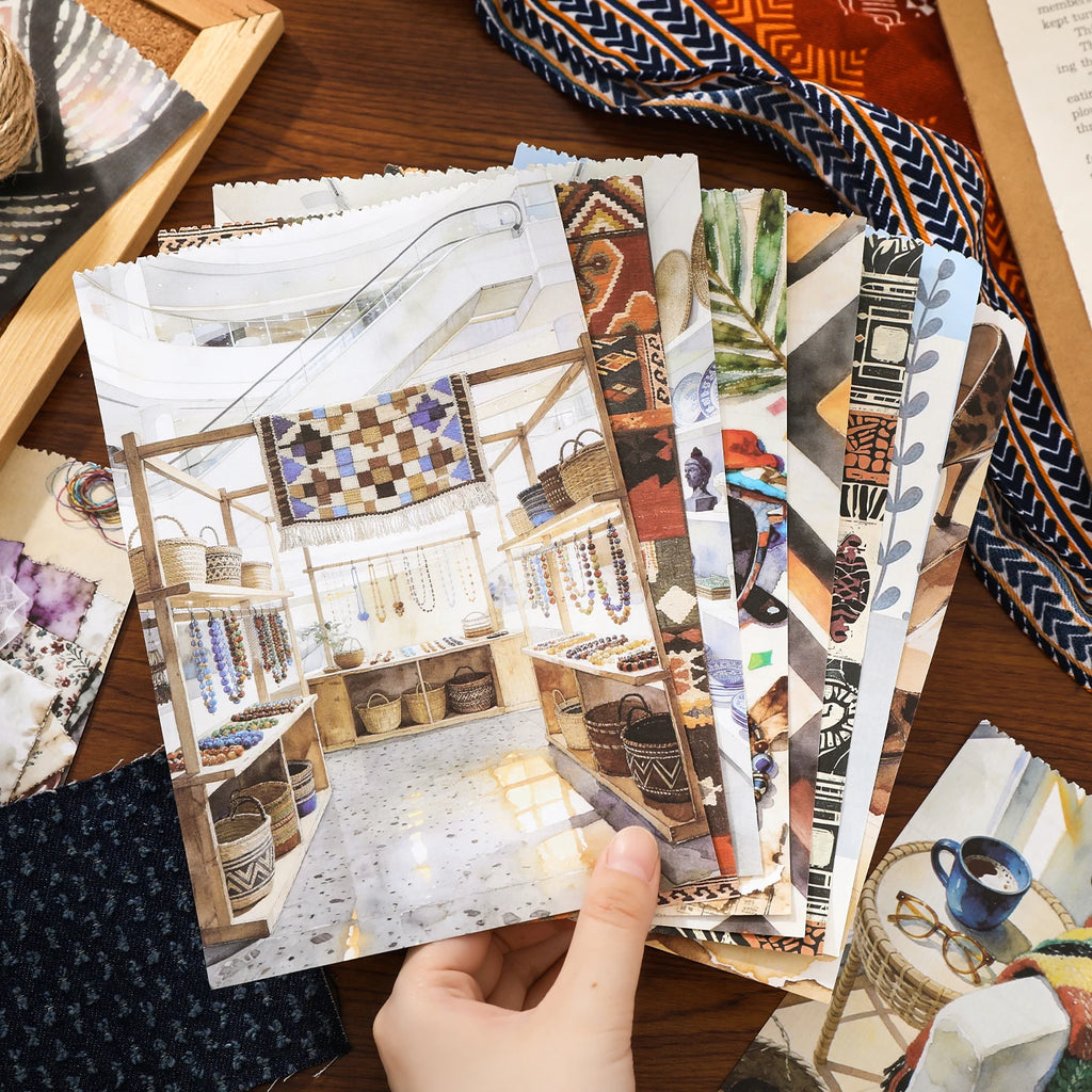 TIANZI 50 Sheets Natural person&Art Paintings Stationery Stickers Book Aesthetic Landscape Cute Scrapbooking Planner Journaling Qme