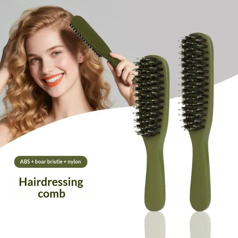 Boar Bristle Hair Brush Travel Portable Comb Women Combs Scalp Qme