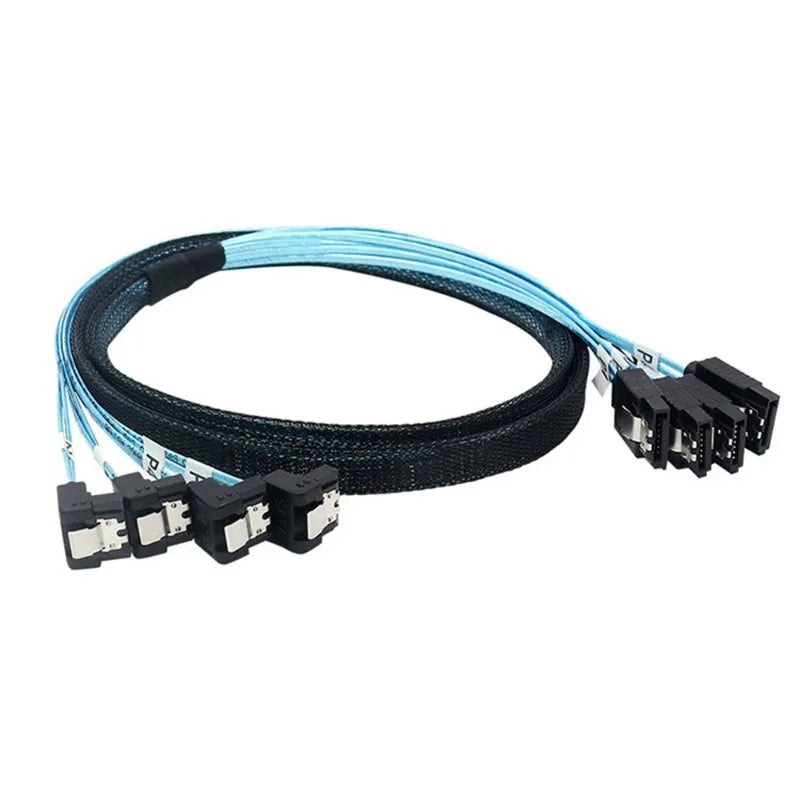 SATA 7Pin Cable 6 Pcs 180 Degree to 90 Degree Right Angle Internal SSD Hard Drive High Speed Data Connector Qme 1M