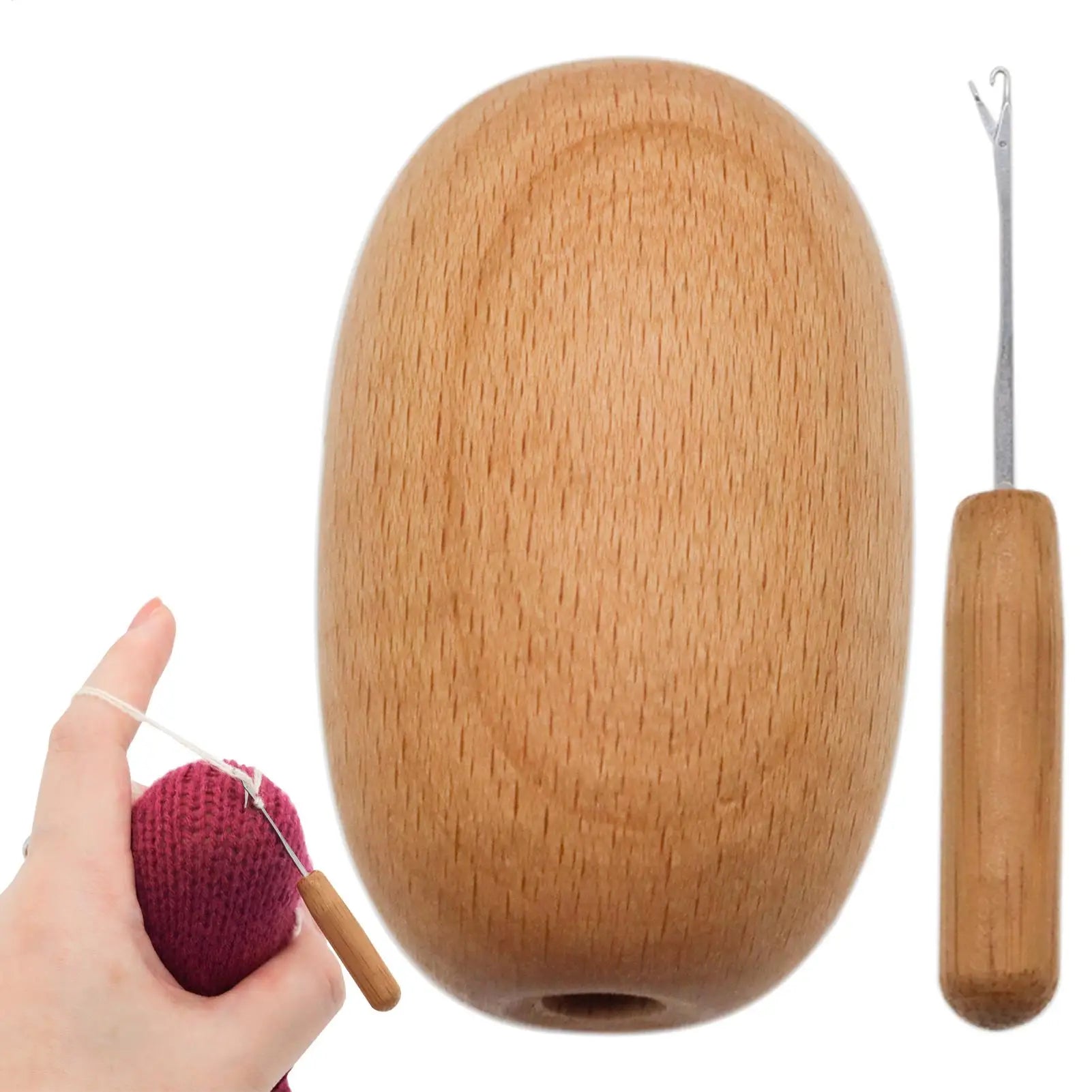 Darning Kit Sturdy & Smooth Wooden Darning Egg for Socks Wood Darning Supplies for Socks Clothes Sewing DIY Handicraft Darning Qme